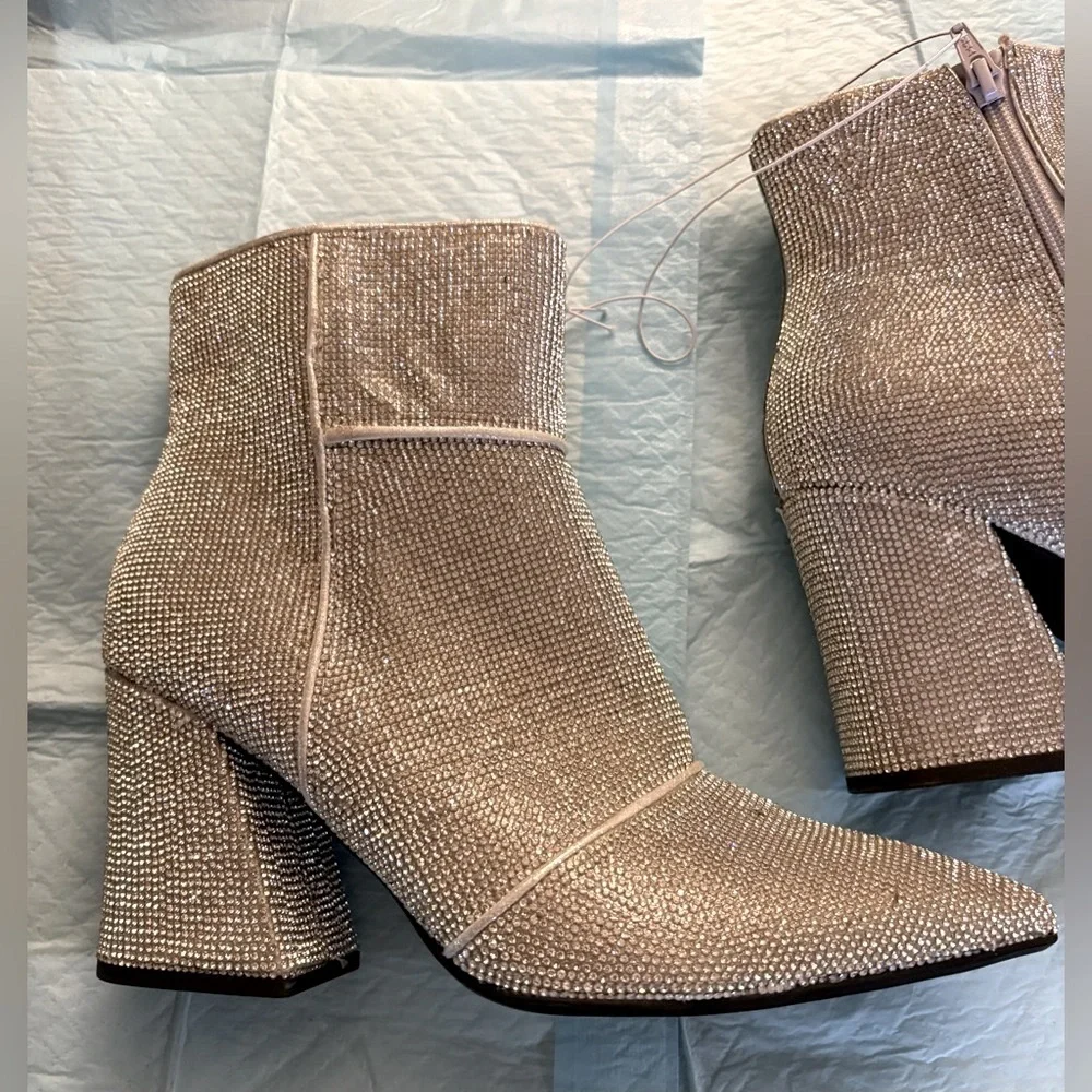 New- Elegant shiny rhinestone Sexy Ankle Boots  2025 Season - Picture 4 of 12